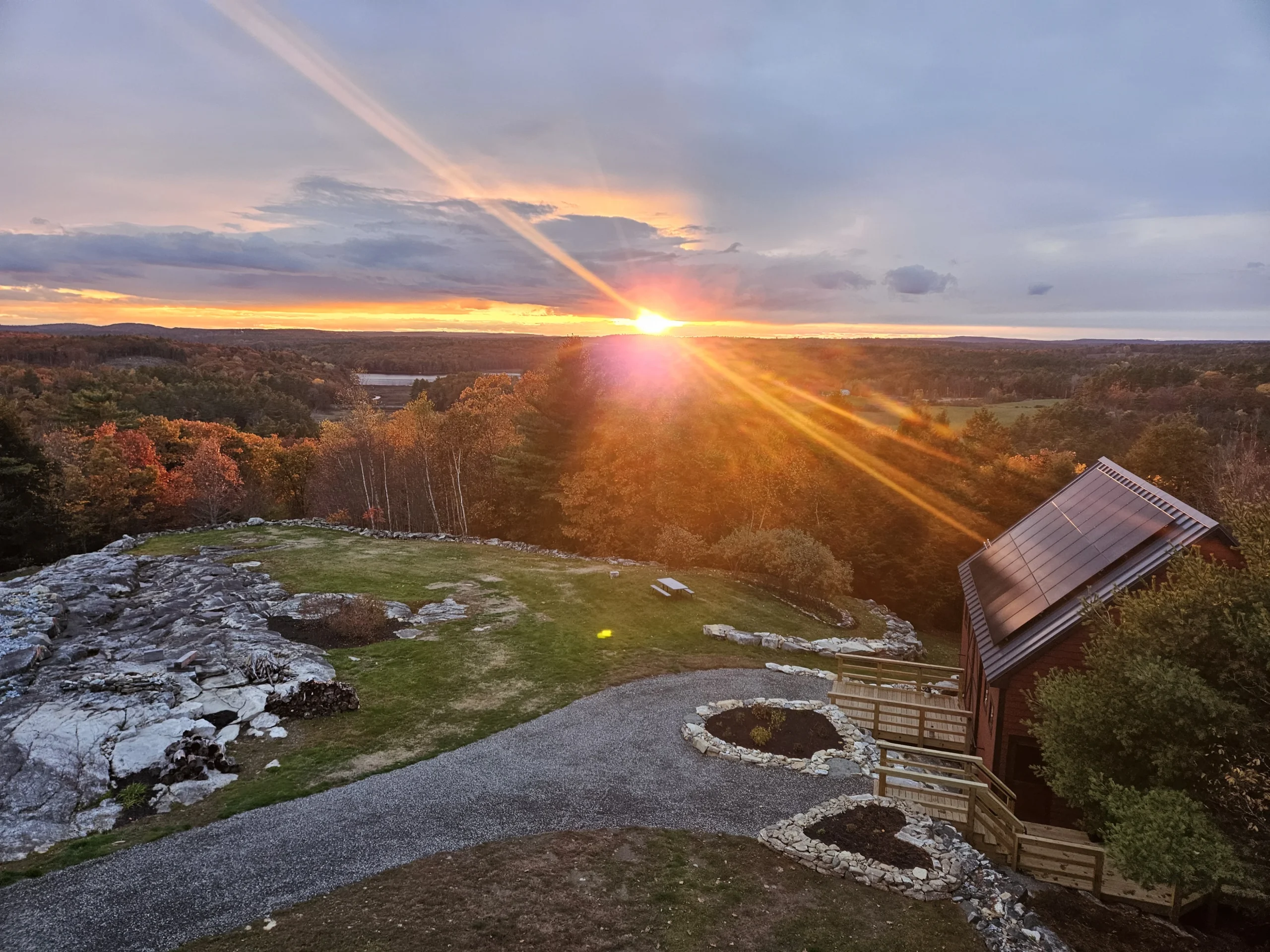 Sunset over Dyer Long Pong from the top of the Land.